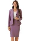 Conjunto de ternos Allegra K, blazer e saia lápis para mulheres, violeta Conjunto de ternos Allegra K, blazer e saia lápis para mulheres, violeta