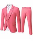 Conjunto de ternos MY'S masculino, 3 peças, ajuste justo, 2 botões, rosa para casamento