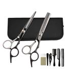 Conjunto de tesouras para cortar cabelo, 10 peças, preto, prata, aço inoxidável Conjunto de tesouras para cortar cabelo, 10 peças, preto, prata, aço inoxidável