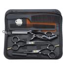 Conjunto de tesouras para cortar cabelo Purple Dragon de 14 cm com navalha e estojo