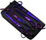 Conjunto de tesouras para cuidar de animais de estimação Purple Dragon Professional 18 cm