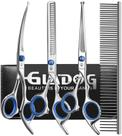 Conjunto de Tesouras Profissionais GLADOG 5 em 1 para Tosa de Cães