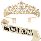 Conjunto de tiara Birthday Queen Sash & Strass COCIDE Silver