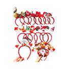 Conjunto De Tiara Para Festa De Natal Para Meninas 10PCS Com Boneco De Neve, Árvore, Laço, Chifre De