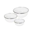 Conjunto de Tigelas Bojudas 3pçs Esmaltadas Mãe Ágata Branco Conjunto de Tigelas Bojudas 3pçs Esmaltadas Mãe Ágata Branco