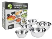 Conjunto de Tigelas Bowls em Aço Inox - 5 Peças