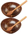 Conjunto de tigelas de coco alternativo sem plástico feito à mão (2 unidades)