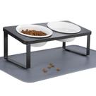 Conjunto de tigelas elevadas de cerâmica para gatos Summark com inclinação de 15