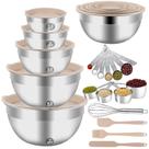 Conjunto de Tigelas para Mistura WEPSEN 25 Peças em Aço Inoxidável 7 QT1,5 QT Conjunto de Tigelas para Mistura WEPSEN 25 Peças em Aço Inoxidável 7 QT1,5 QT