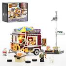 Conjunto de tijolos de construção FUNWHOLE Chili Dog Trailer com iluminação 515 unidades