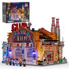 Conjunto de tijolos de construção FUNWHOLE Factory House of Music com luzes