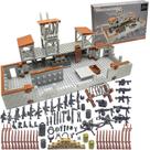 Conjunto de tijolos para construção de base militar com torre de defesa, mais de 500 unidades