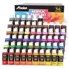 Conjunto de tinta acrílica ABEIER 56 cores 60 ml fosco impermeável não tóxico