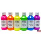 Conjunto de tinta acrílica fluorescente milo 6 cores em garrafas de 120 ml