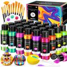 Conjunto de tinta acrílica POPYOLA 24 cores 60mL com pincéis e paleta