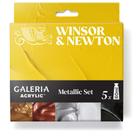 Conjunto de tinta acrílica Winsor & Newton Galeria 5x60ml Metálico