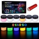 Conjunto de tinta em pó luminosa Glow in The Dark 120 g com lanterna Conjunto de tinta em pó luminosa Glow in The Dark 120 g com lanterna