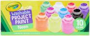 Conjunto de tintas Crayola, 10 cores, lavável por néon, para crianças, 60 ml (conjunto de 10)