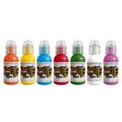 Conjunto de tintas de tatuagem World Famous Simple 7 Color Vegan 15mL Conjunto de tintas de tatuagem World Famous Simple 7 Color Vegan 15mL