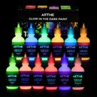 Conjunto de tintas Glow in The Dark ARTME 30 ml/1 oz de acrílico 12 cores