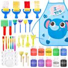Conjunto de Tintas para Dedos Shuttle Art Kids - Lavável, 10 Cores (60ml)