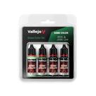 Conjunto de tintas Vallejo Game Color Green, garrafas de 4x18ml
