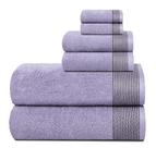 Conjunto de toalhas Belizzi Home 100% algodão ultramacio, pacote com 6 unidades, roxo