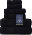Conjunto de toalhas COZYART preto 100% algodão 650 g/m2 6 unidades