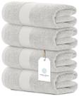 Conjunto de toalhas de banho branco clássico de luxo 700 g/m2 de algodão x4