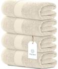 Conjunto de toalhas de banho branco clássico de luxo 700 g/m2 de algodão x4