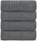 Conjunto de toalhas de banho branco clássico Wealuxe Grey Cotton x4