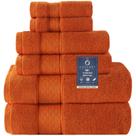 Conjunto de toalhas de banho COZYART Orange 6 peças 100% algodão turco