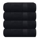 Conjunto de toalhas de banho GLAMBURG Premium Cotton, pacote com 4, preto, 68x137cm