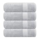 Conjunto de toalhas de banho GLAMBURG Premium Cotton, pacote com 4 unidades, cinza claro