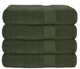 Conjunto de toalhas de banho GLAMBURG Premium Cotton, pacote com 4 unidades, verde oliva