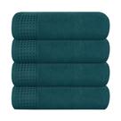 Conjunto de toalhas de banho GLAMBURG Ultra Soft, pacote com 4 unidades, 100% algodão azul-petróleo