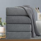 Conjunto de toalhas de banho Hailea Grey 600 GSM, pacote com 4 unidades, 90x180cm, microfibra