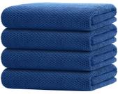 Conjunto de toalhas de banho HOMEXCEL, pacote de 4 microfibras 75x150cm, azul