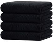 Conjunto de toalhas de banho HOMEXCEL, pacote de 4 microfibras 75x150cm, preto