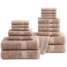 Conjunto de toalhas de banho LANE LINEN 100% algodão 18 peças taupe Conjunto de toalhas de banho LANE LINEN 100% algodão 18 peças taupe