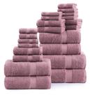 Conjunto de toalhas de banho LANE LINEN 100% algodão 24 peças Wishful Mauve