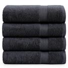 Conjunto de toalhas de banho LANE LINEN 100% algodão Quick Dry 4 peças pretas