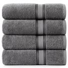 Conjunto de toalhas de banho LANE LINEN Luxury 100% algodão, pacote com 4 unidades, cinza Conjunto de toalhas de banho LANE LINEN Luxury 100% algodão, pacote com 4 unidades, cinza