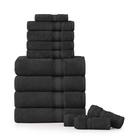 Conjunto de toalhas de banho LANE LINEN Luxury 12 peças 100% algodão preto
