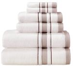 Conjunto de toalhas de banho Le fil blanc branco 100% algodão 6 peças