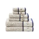 Conjunto de toalhas de banho Madison Park Serene 100% algodão 600 g/m2 6 peças azul marinho