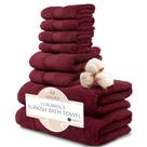 Conjunto de toalhas de banho MAURA Burgundy Turkish Cotton 8 peças