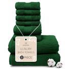 Conjunto de toalhas de banho MAURA Hunter Green 8 peças de algodão turco