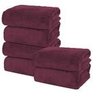 Conjunto de toalhas de banho MOONQUEEN, pacote com 6 unidades, microfibra premium (Borgonha) Conjunto de toalhas de banho MOONQUEEN, pacote com 6 unidades, microfibra premium (Borgonha)