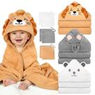 Conjunto de Toalhas de Banho para Bebê CandyHome 9 Peças com Capuz 80x80cm Conjunto de Toalhas de Banho para Bebê CandyHome 9 Peças com Capuz 80x80cm